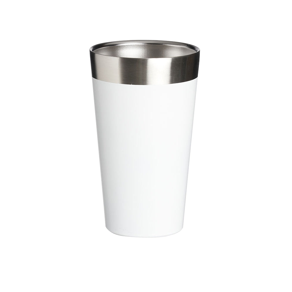 Copo térmico de inox 473 ml branco, sem personalização.