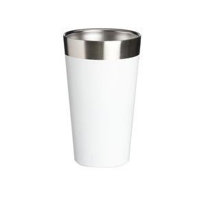 Copo térmico de inox 473 ml branco, sem personalização.