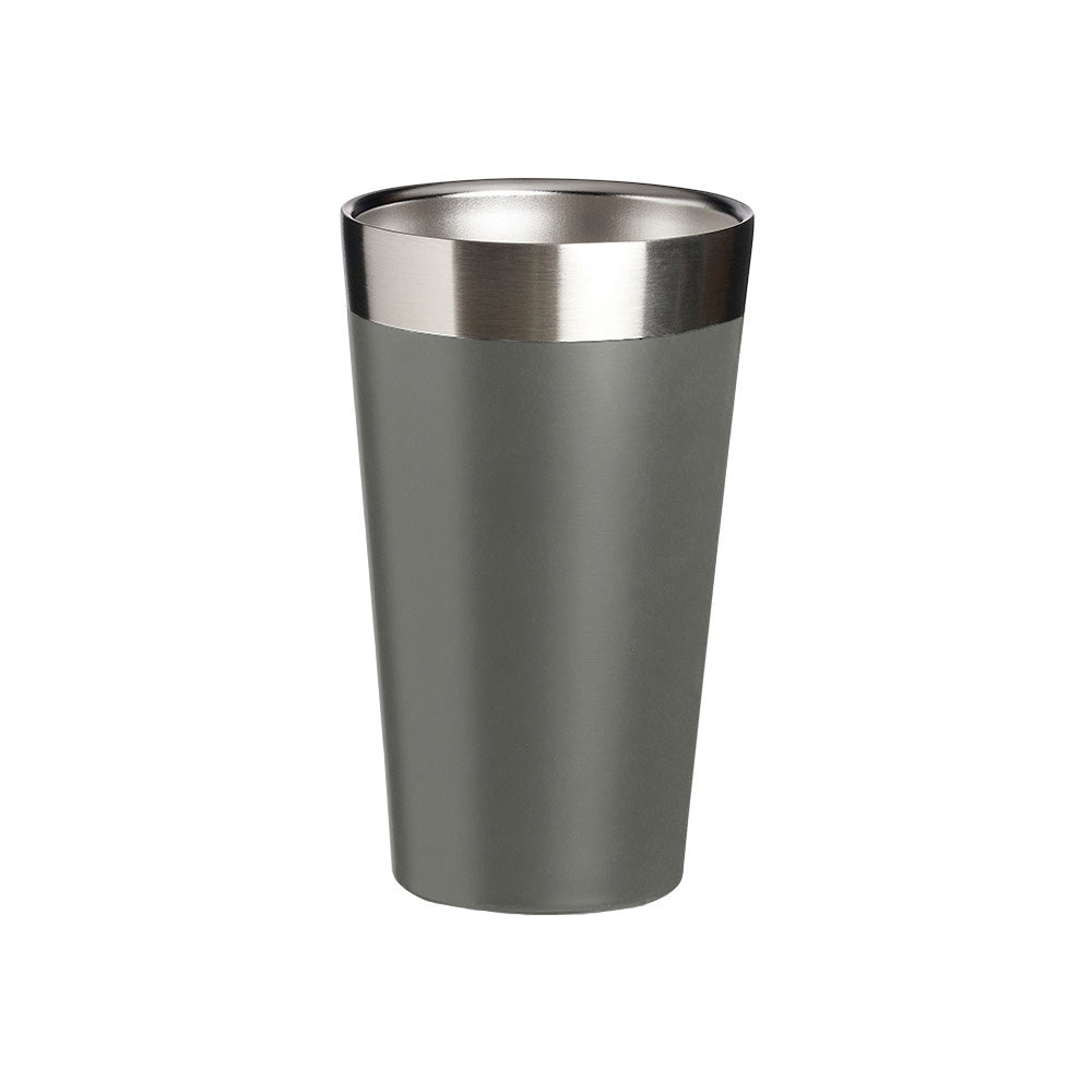 Copo térmico de inox 473 ml cinza, sem personalização.
