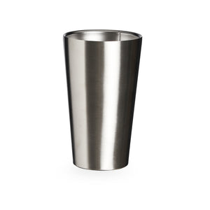 Copo térmico de inox 473 ml com acabamento inox, sem personalização.