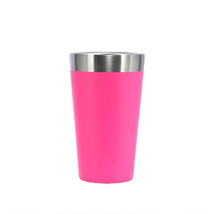 Copo térmico de inox 473 ml rosa, sem personalização.