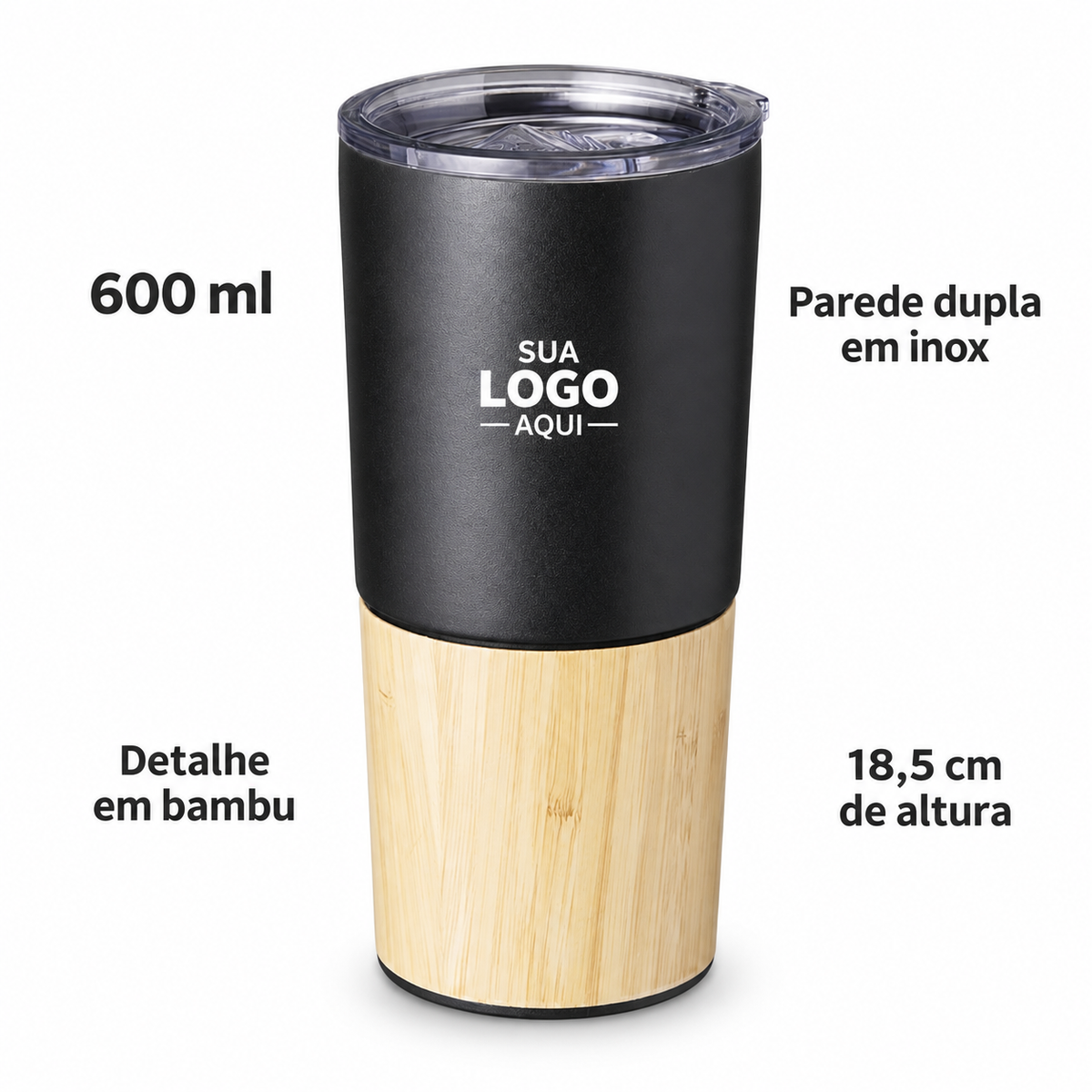Copo Térmico Bambu 600ml — detalhes técnicos