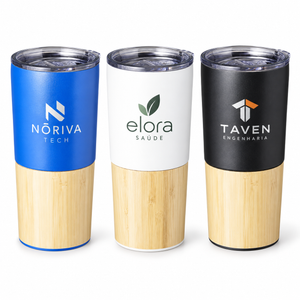 Copo Térmico Bambu 600ml — exemplos ilustrativos de personalização