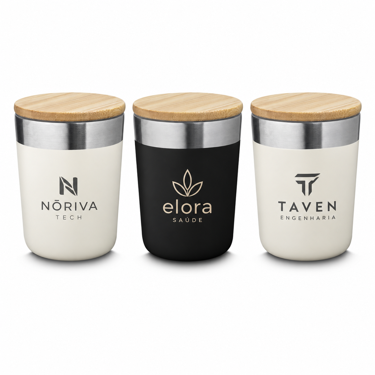 Copo Térmico 300ml — exemplos ilustrativos de personalização
