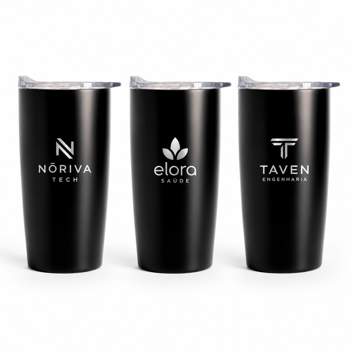 Copo Térmico 590ml — exemplos ilustrativos de personalização