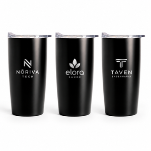 Copo Térmico 590ml — exemplos ilustrativos de personalização