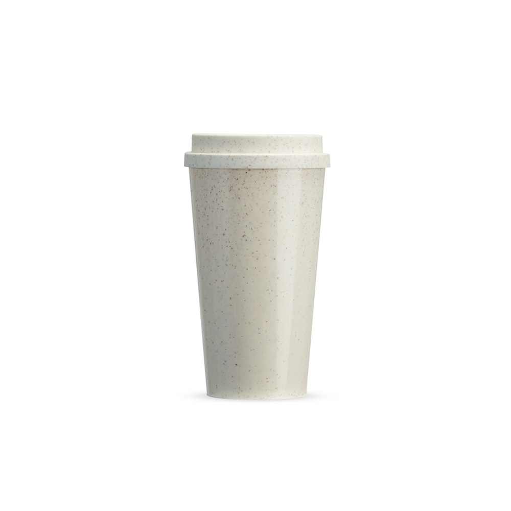 Copo Fibra de Arroz 550ml Branco sem personalização