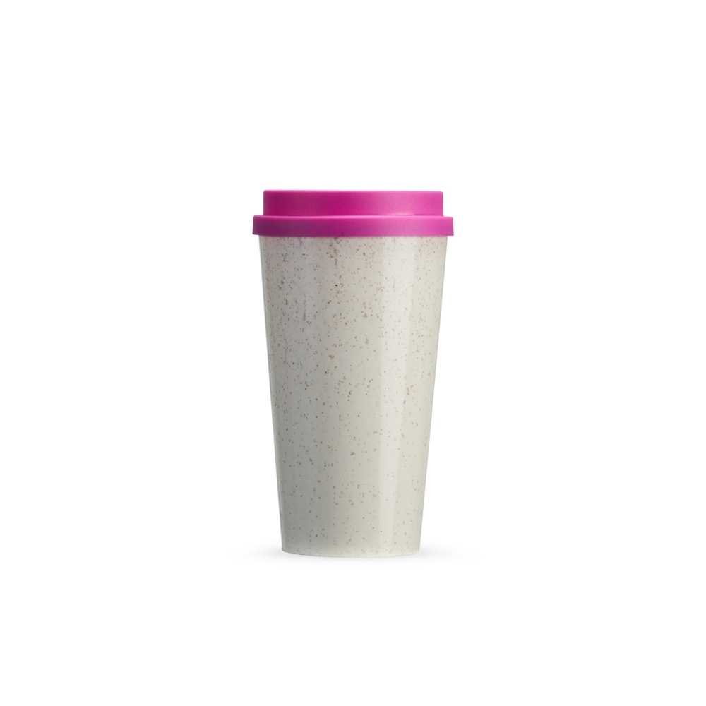 Copo Fibra de Arroz 550ml Rosa sem personalização