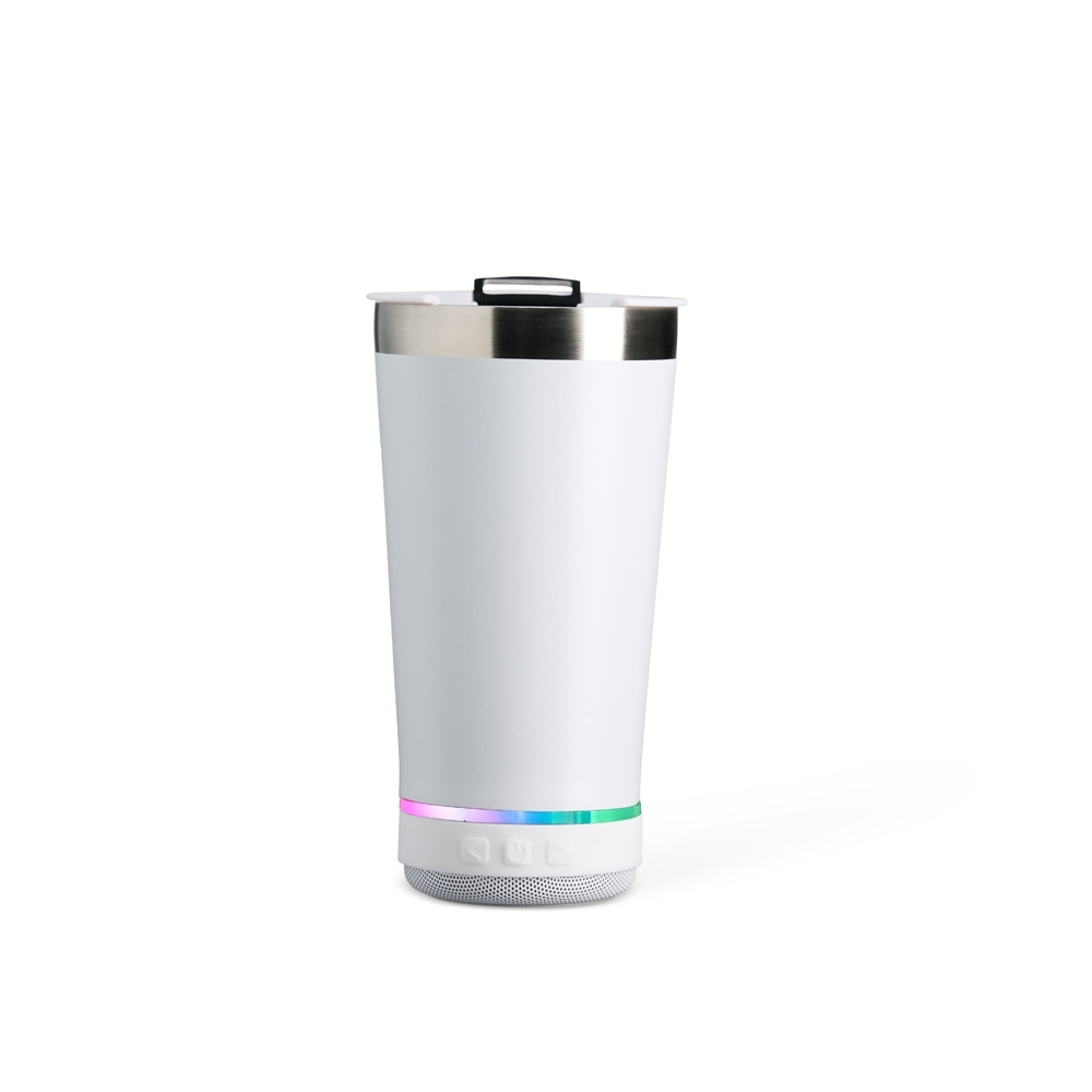 Copo Térmico 400ml com Caixa de Som Branco sem personalização