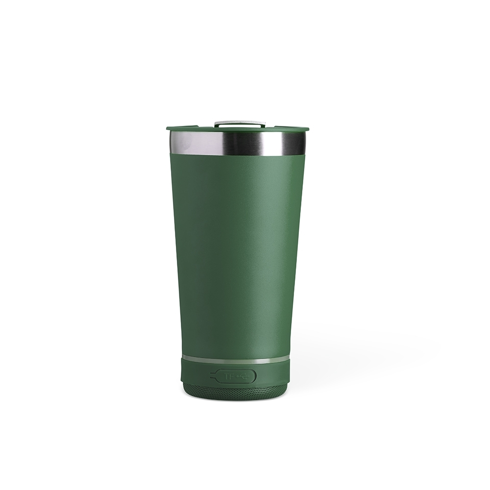 Copo Térmico 400ml com Caixa de Som Verde sem personalização