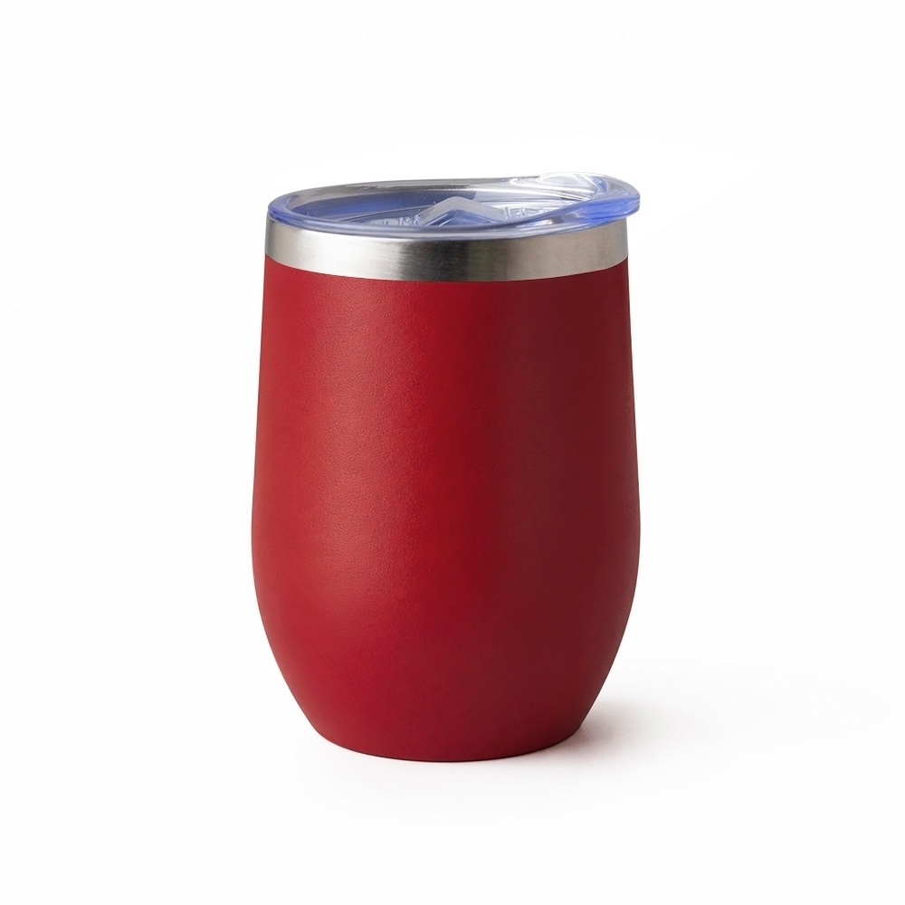 Copo térmico inox 320 ml SKU 14726B Vermelho com tampa