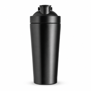 Coqueteleira inox 900 ml preta, sem personalização.