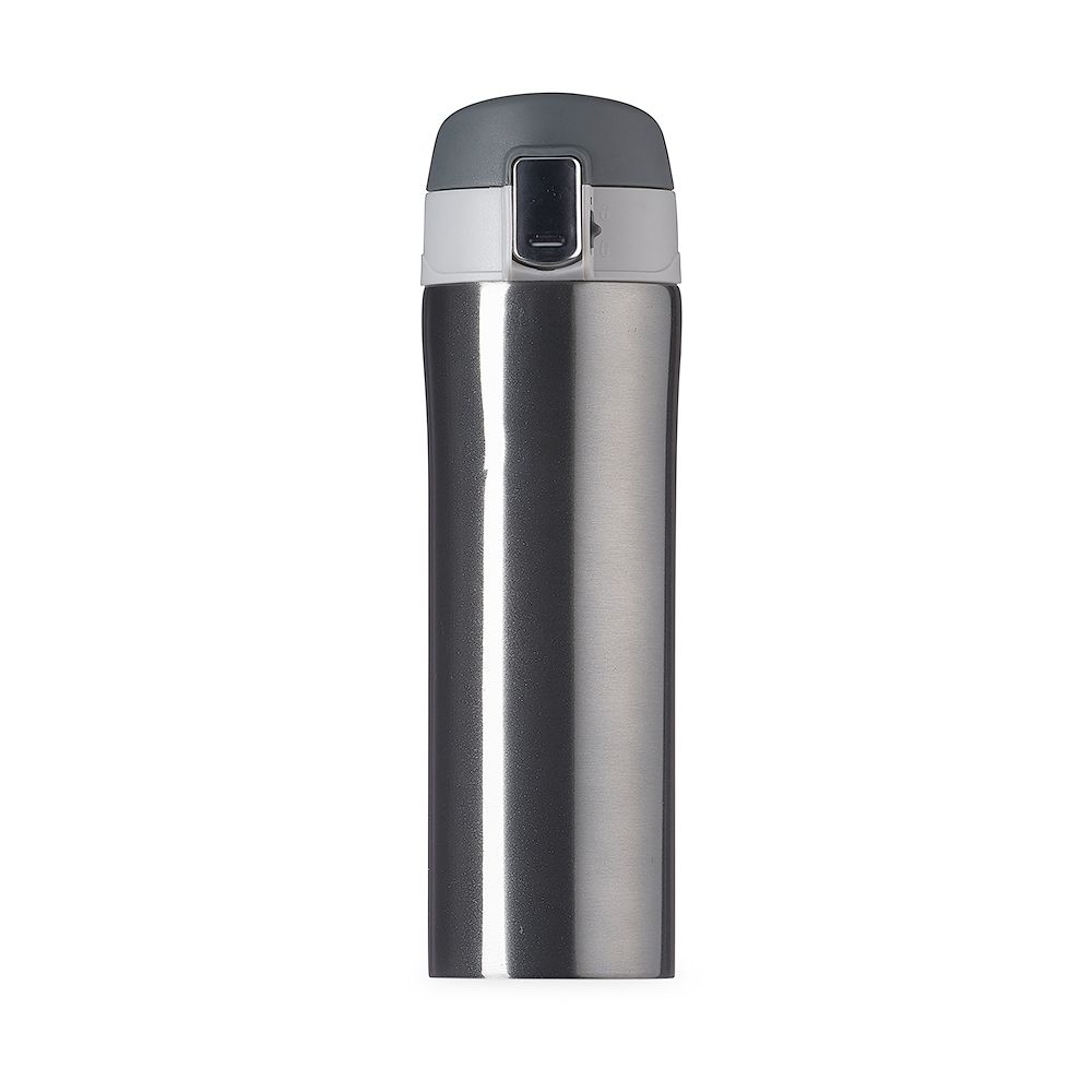 Garrafa térmica 450ml, Prata, sem personalização.