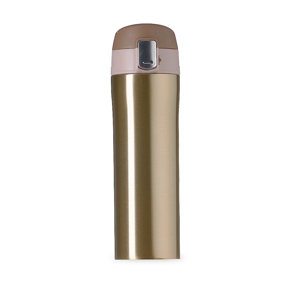 Garrafa térmica 450ml, Dourado, sem personalização.