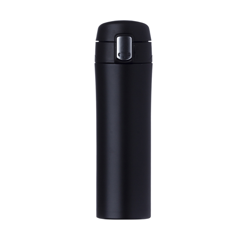 Garrafa térmica 450ml, Preto, sem personalização.