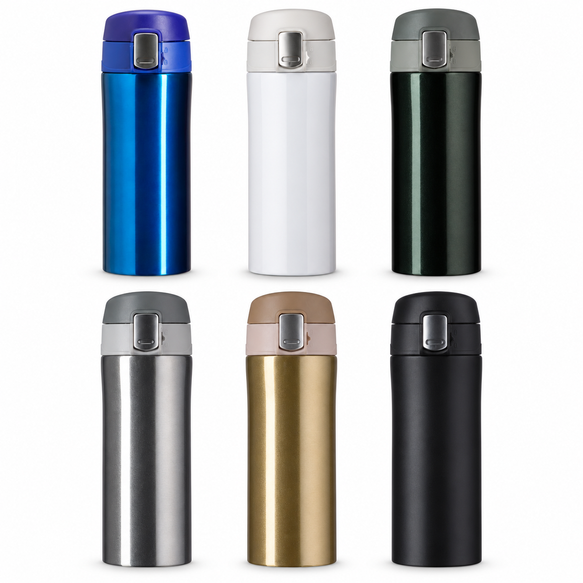Garrafa térmica 450ml SKU 02087: cores disponíveis.