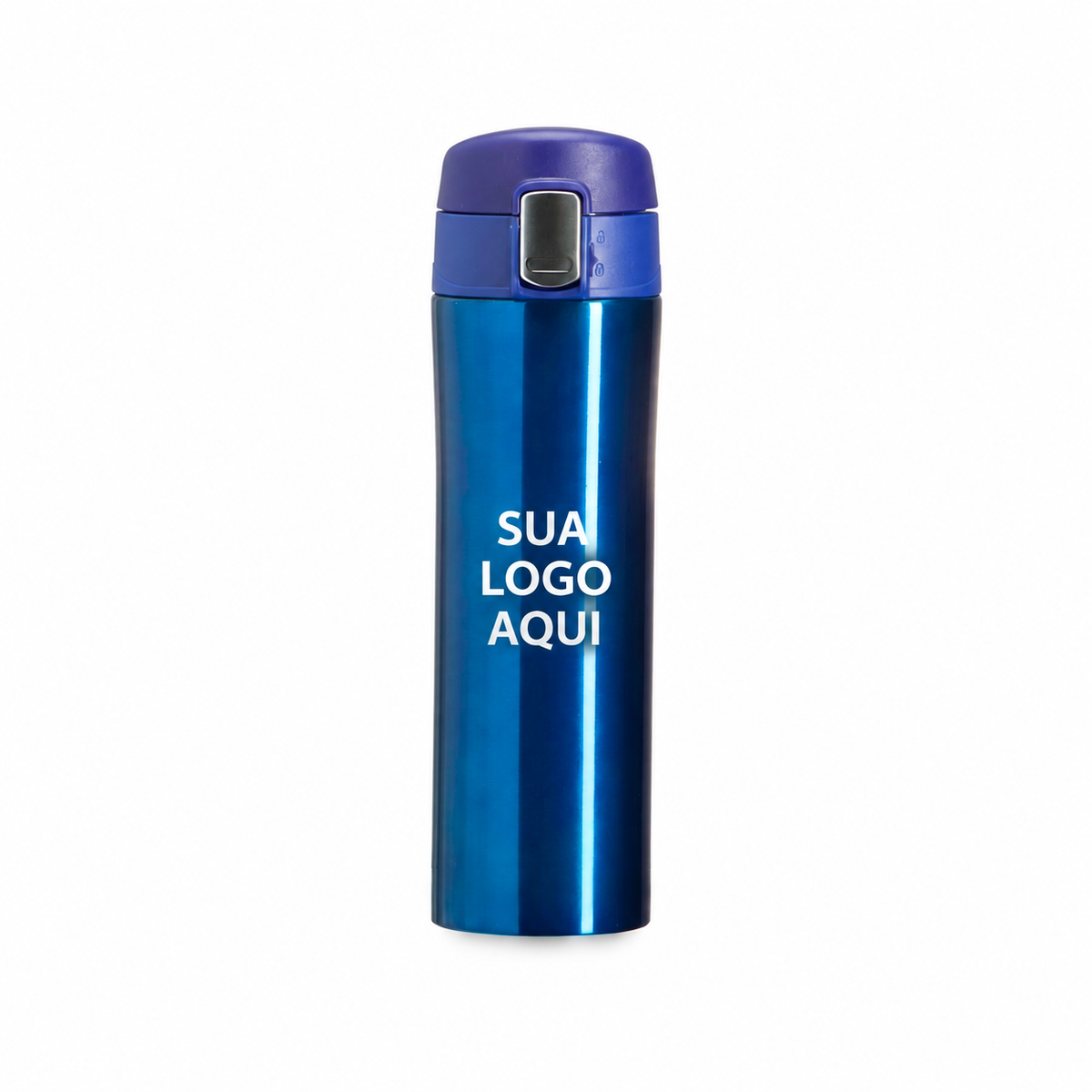 Garrafa térmica 450ml SKU 02087: capa com aplicação ilustrativa Sua logo aqui.