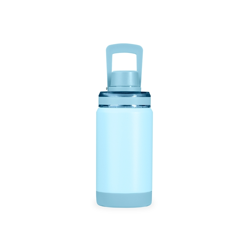 Garrafa térmica 400ml, Azul-claro, sem personalização.