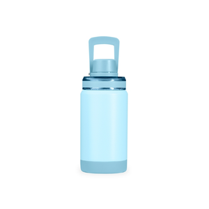 Garrafa térmica 400ml, Azul-claro, sem personalização.