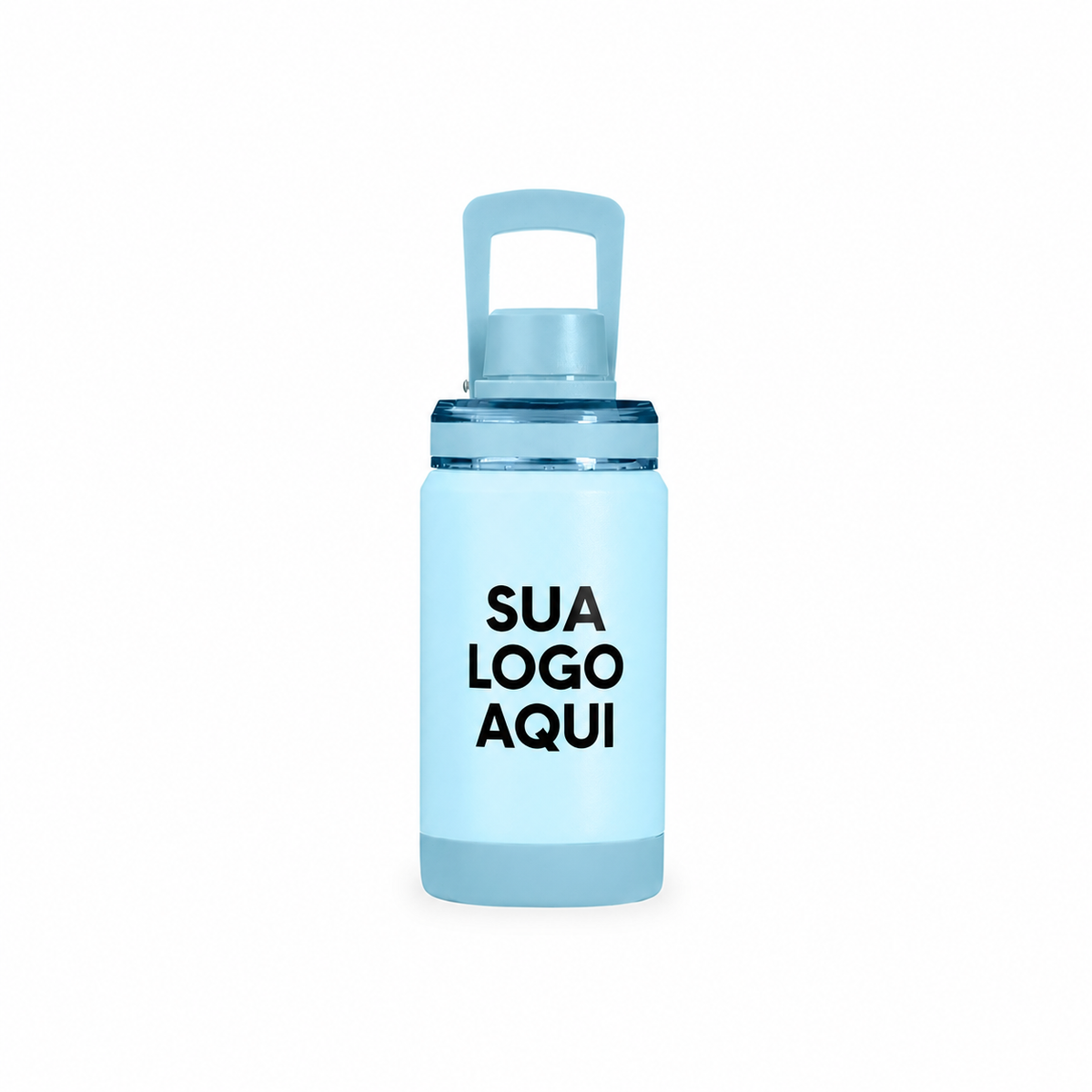 Garrafa térmica 400ml SKU 09181: capa com aplicação ilustrativa Sua logo aqui.
