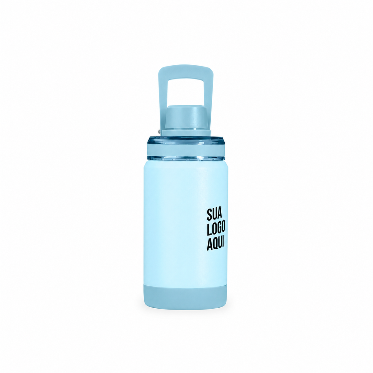 Garrafa térmica 400ml SKU 09181: aplicação ilustrativa lateral.