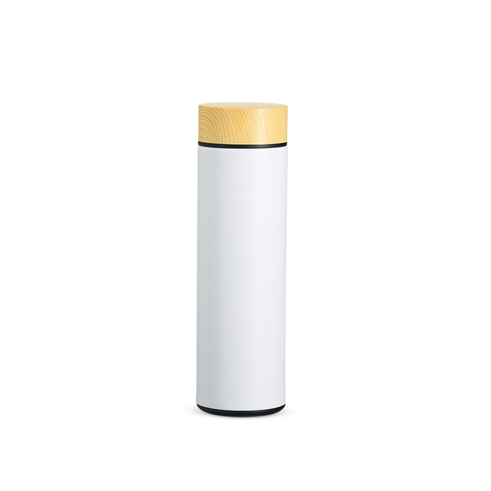 Garrafa térmica 450ml, Branco, sem personalização.