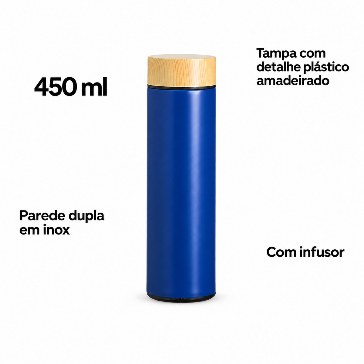Garrafa térmica 450ml SKU 18833: características do produto.