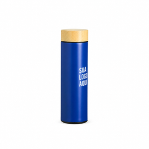 Garrafa térmica 450ml SKU 18833: aplicação ilustrativa lateral.
