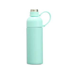 Garrafa térmica 460ml, Verde-água, sem personalização.