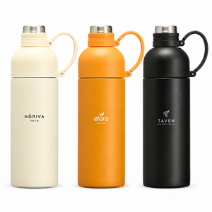 Garrafa térmica 460ml SKU 18906: exemplos ilustrativos de personalização.