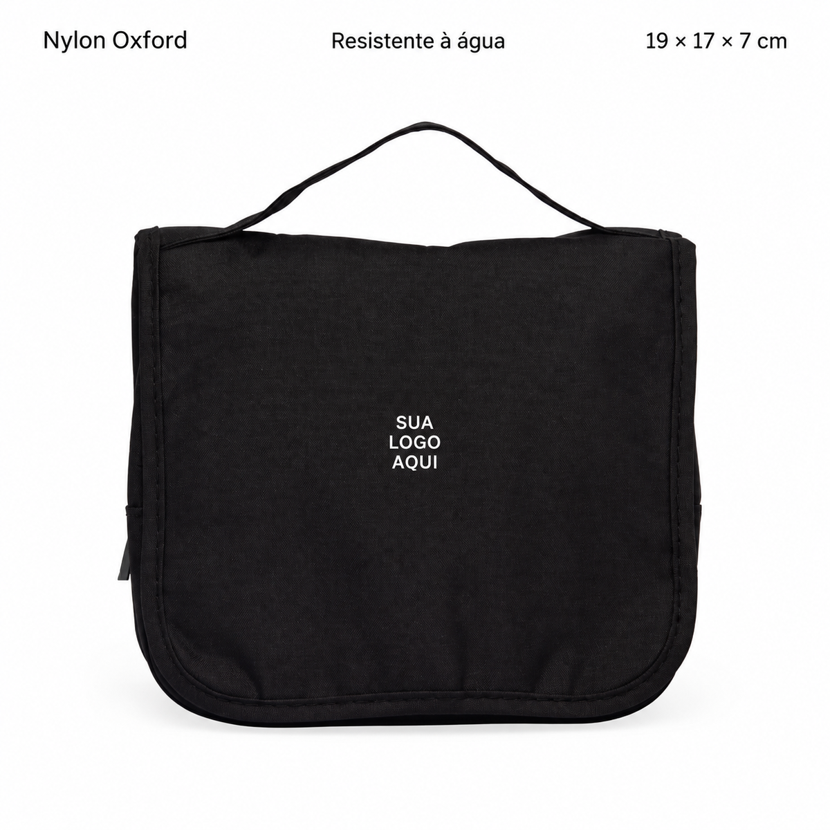 Nécessaire Nylon Oxford com Gancho Personalizada — SKU 18506 — detalhes do produto