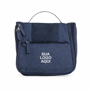 Nécessaire Nylon Oxford Organizadora Personalizada — SKU 18507 — capa com aplicação ilustrativa Sua logo aqui