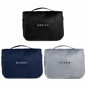 Nécessaire Sarja Travel Personalizada — SKU 18508 — exemplos ilustrativos de personalização