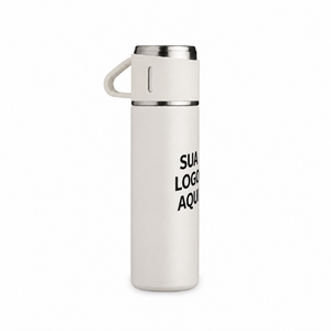 Garrafa Térmica Inox 450ml SKU 18639 — Exemplo ilustrativo de aplicação lateral