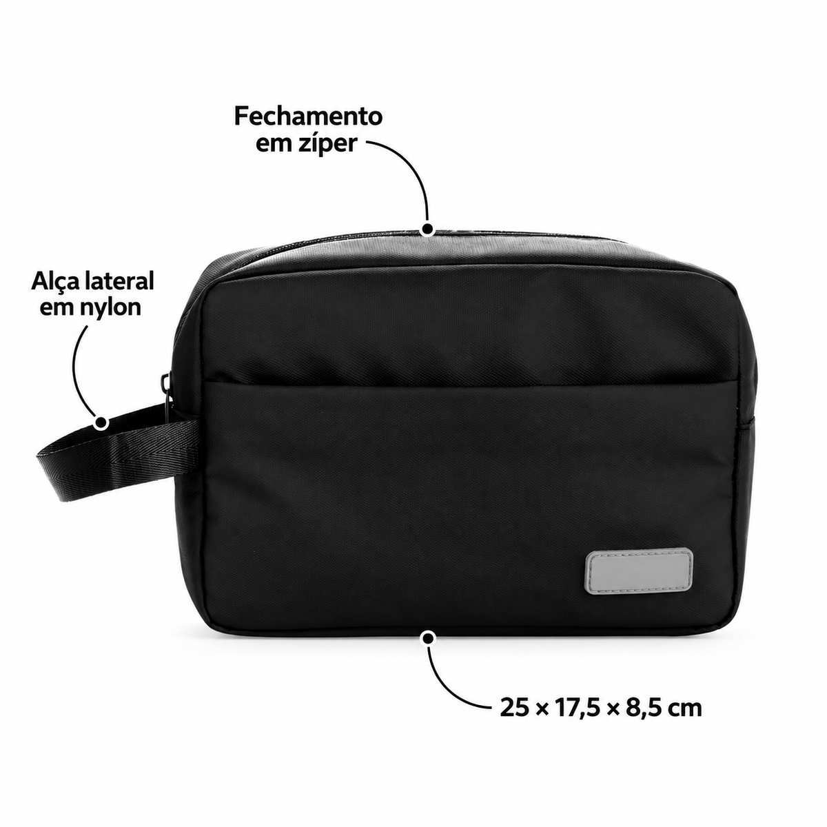 Nécessaire PU com Alça Lateral Personalizada — SKU 19203 — detalhes do produto