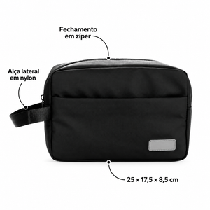 Nécessaire PU com Alça Lateral Personalizada — SKU 19203 — detalhes do produto