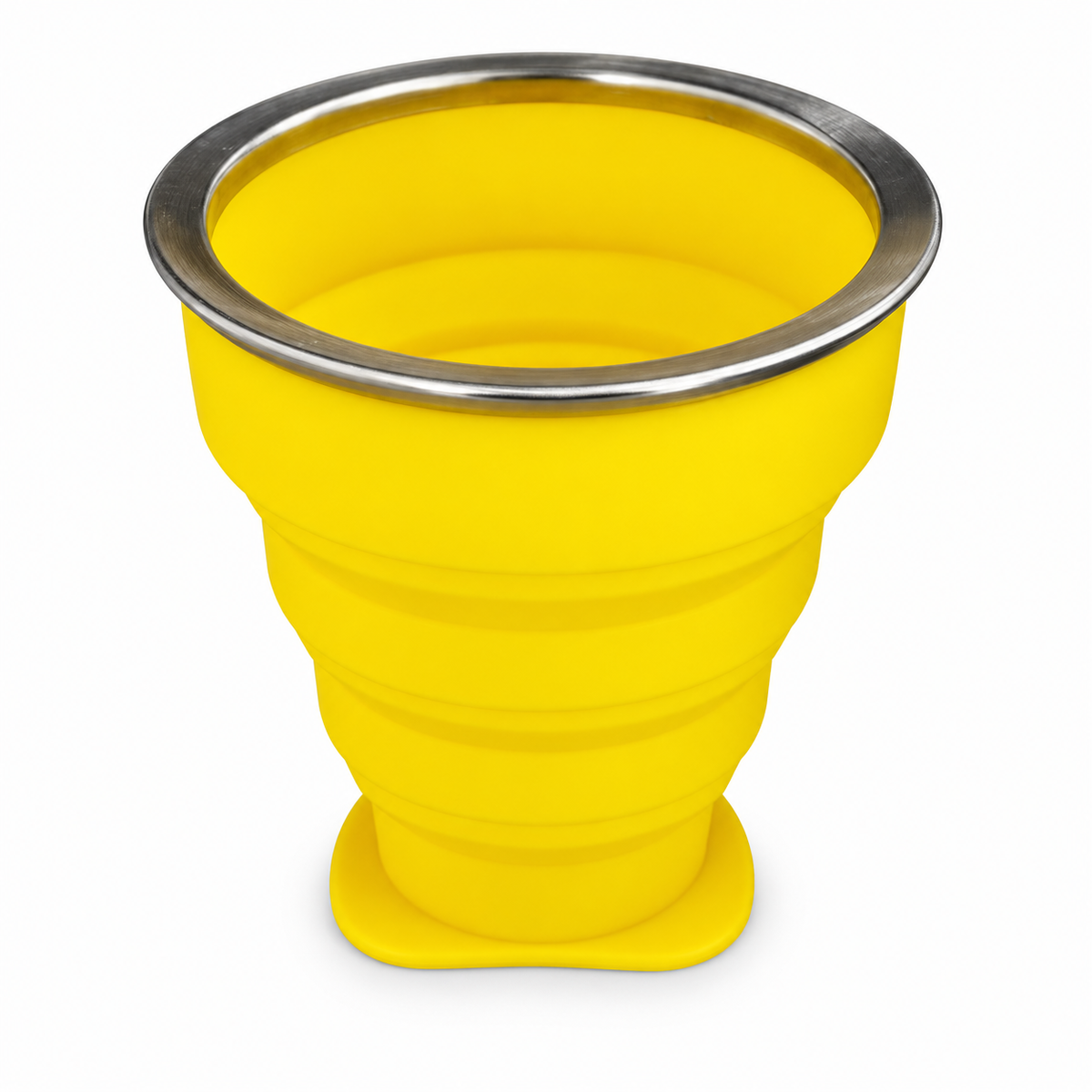 Copo retrátil de silicone 200 ml amarelo sem personalização