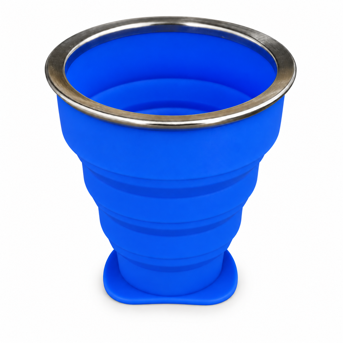 Copo retrátil de silicone 200 ml azul sem personalização