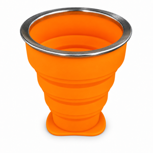 Copo retrátil de silicone 200 ml laranja sem personalização