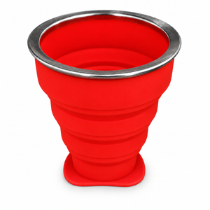 Copo retrátil de silicone 200 ml vermelho sem personalização