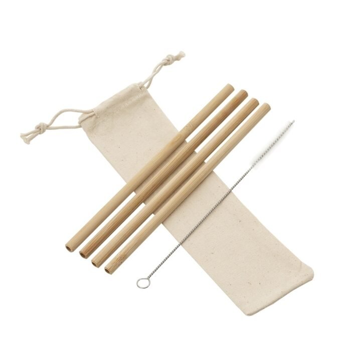 Kit Canudos de Bambu com Escova de Limpeza - Image 2