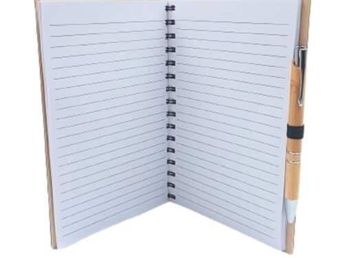 O Kit Bloco de Anotações com Caneta em Bambu